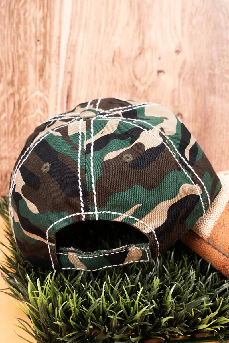 Distressed Camo 'Love' Football Helmet Cap