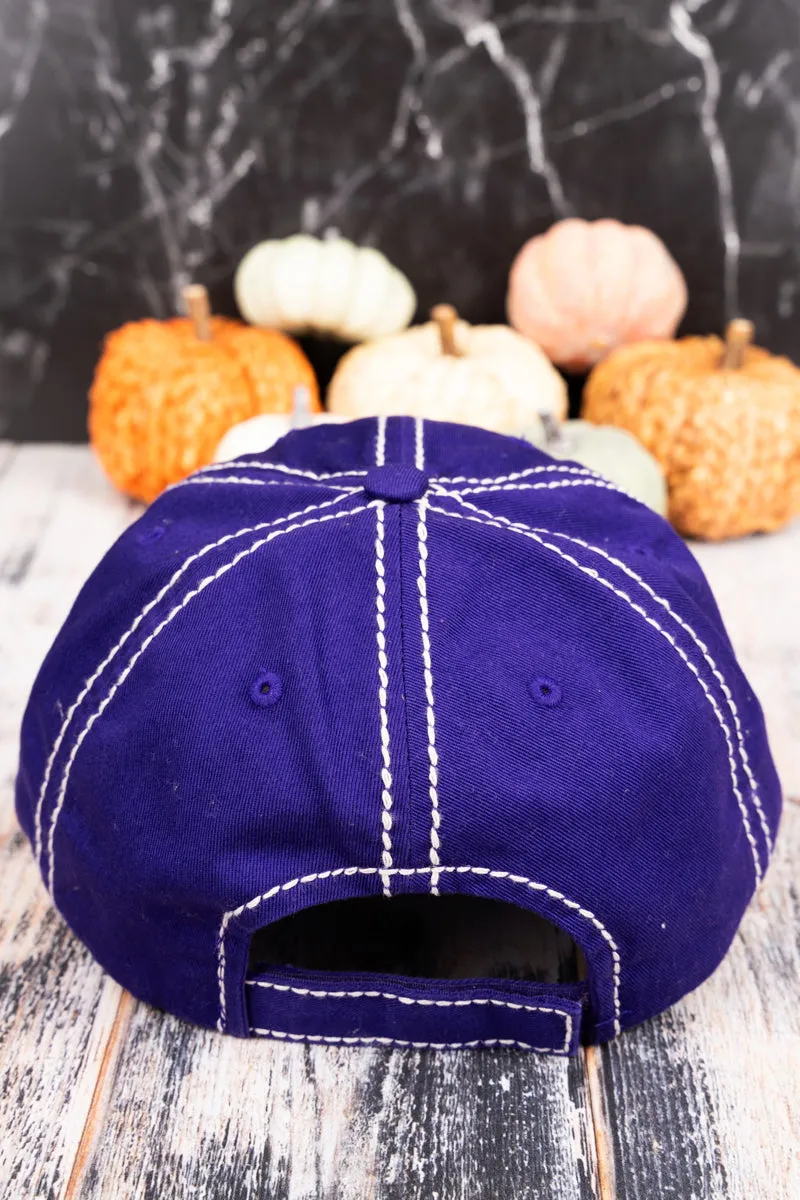 Distressed Purple 'Trick Or Treat' Cap