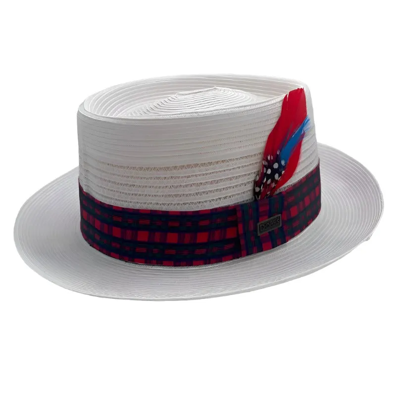 Dobbs Sinatra Straw Tarton -White