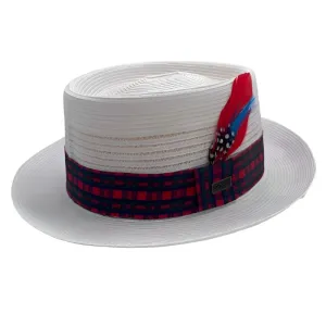 Dobbs Sinatra Straw Tarton -White