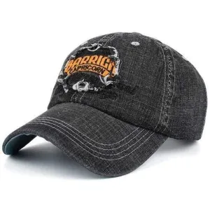 Embroidery Letters Patchwork Denim Baseball Hat - Yellow