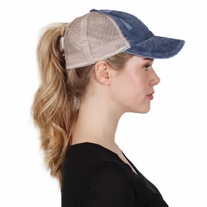 Emily Distressed Mesh Back Ponyflo® Cap