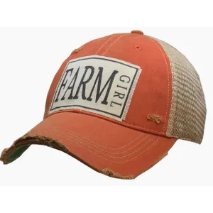 Farm Girl Distressed Trucker Cap