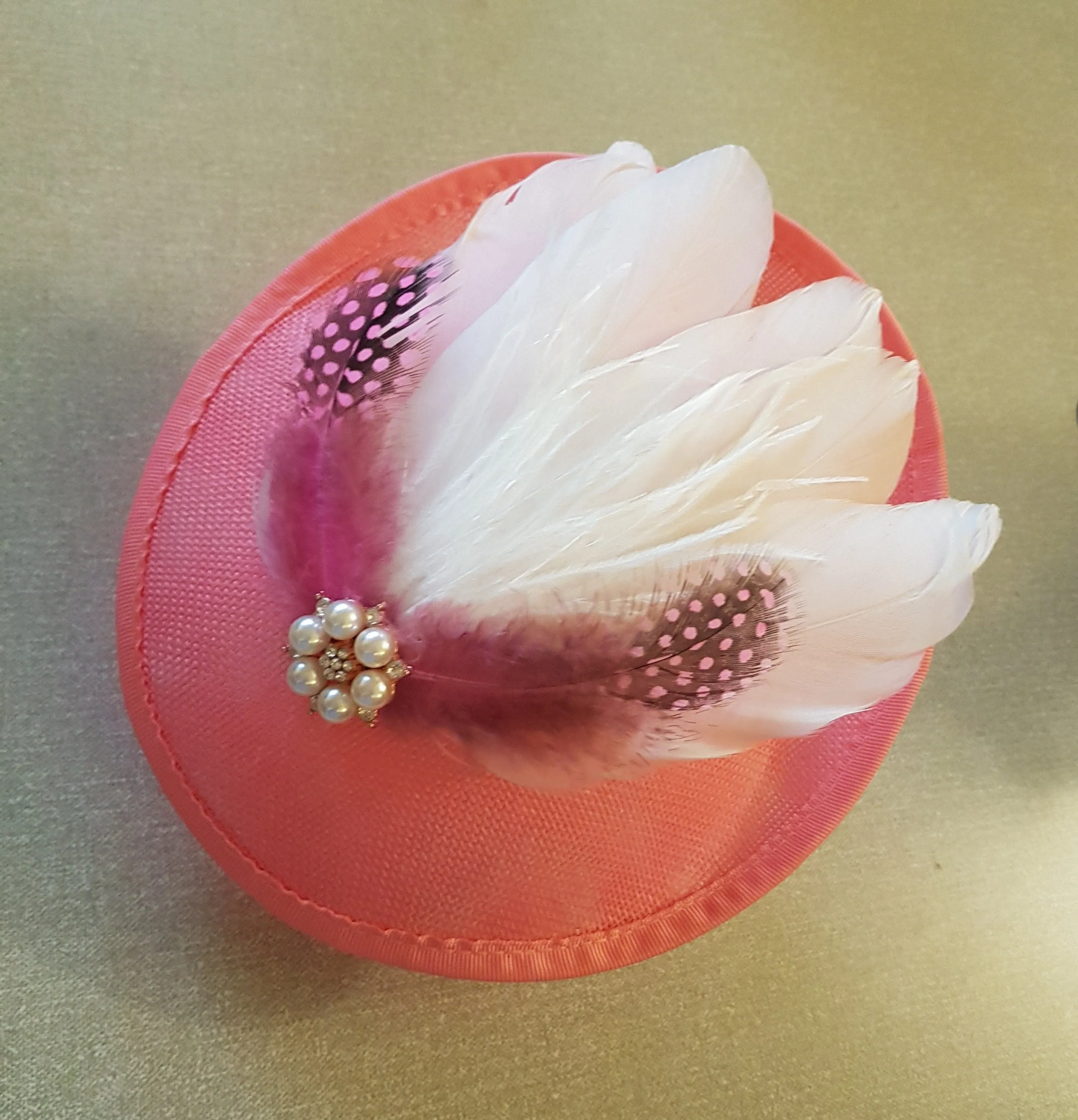 Fascinator Hat with Feathers Wedding,Race,Occasions Hat Custom Colours