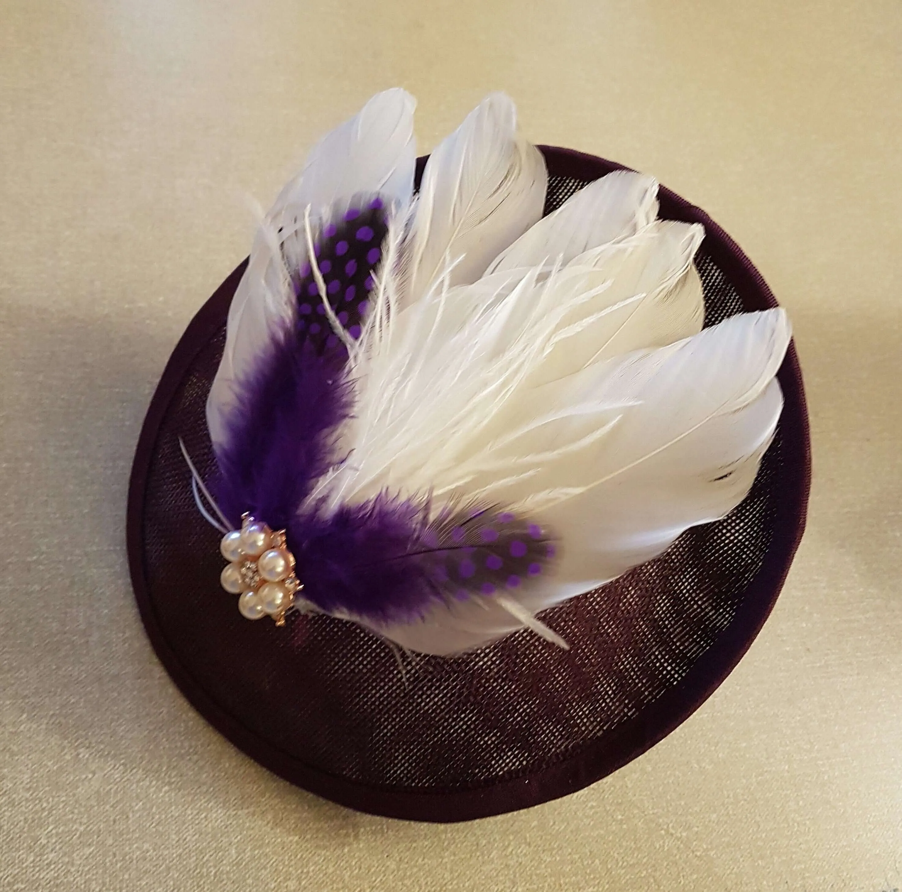 Fascinator Hat with Feathers Wedding,Race,Occasions Hat Custom Colours