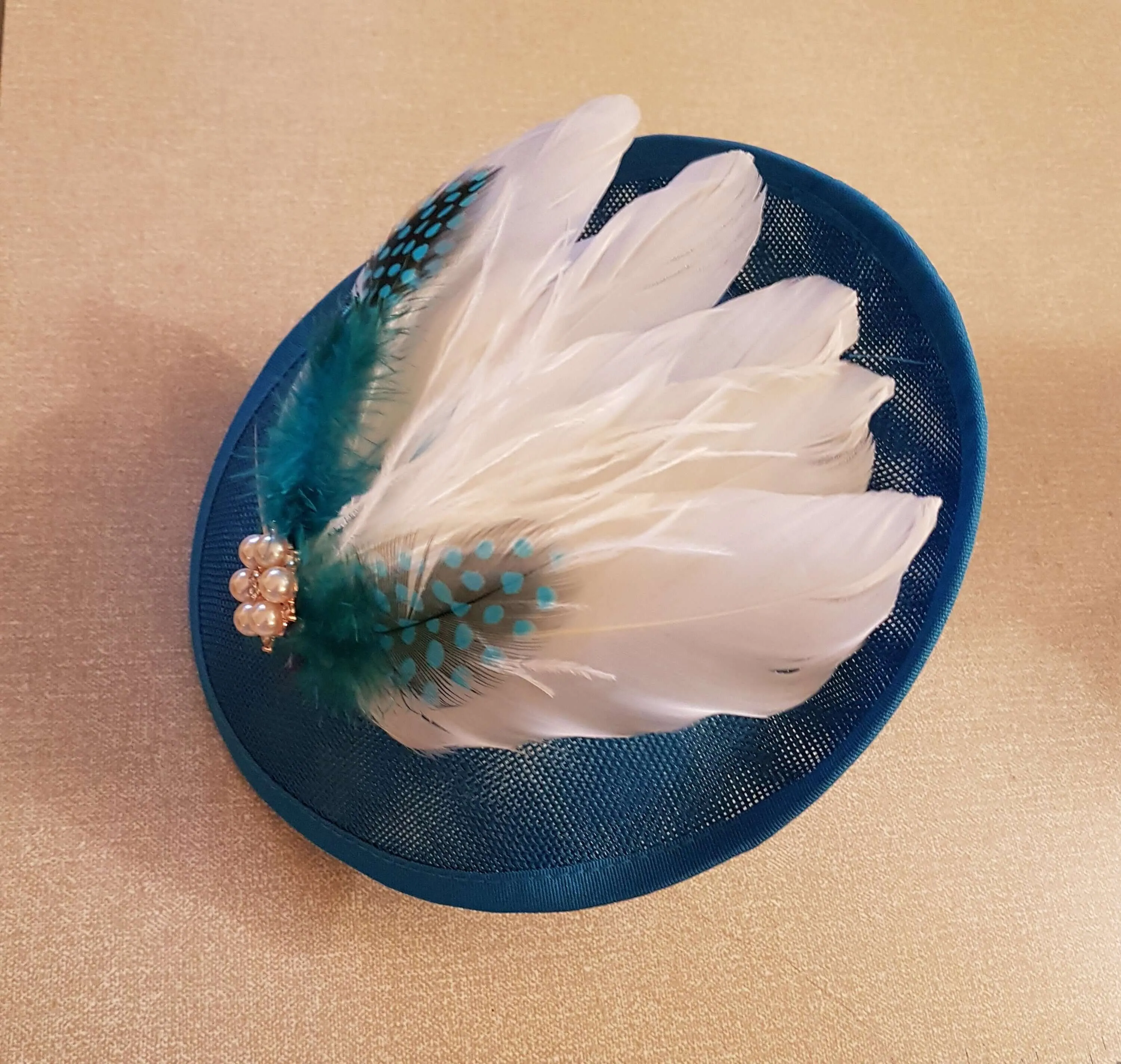 Fascinator Hat with Feathers Wedding,Race,Occasions Hat Custom Colours