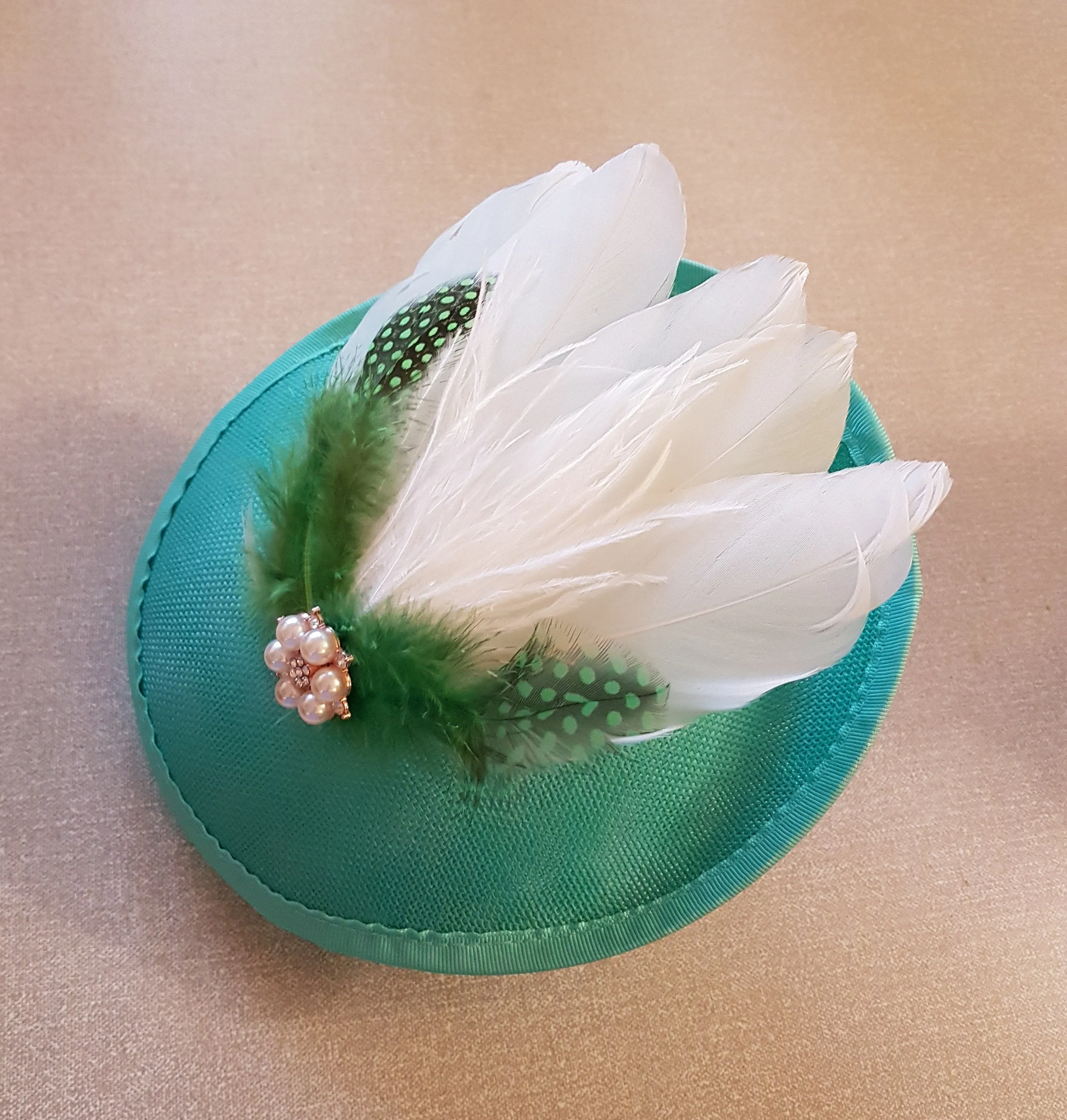 Fascinator Hat with Feathers Wedding,Race,Occasions Hat Custom Colours