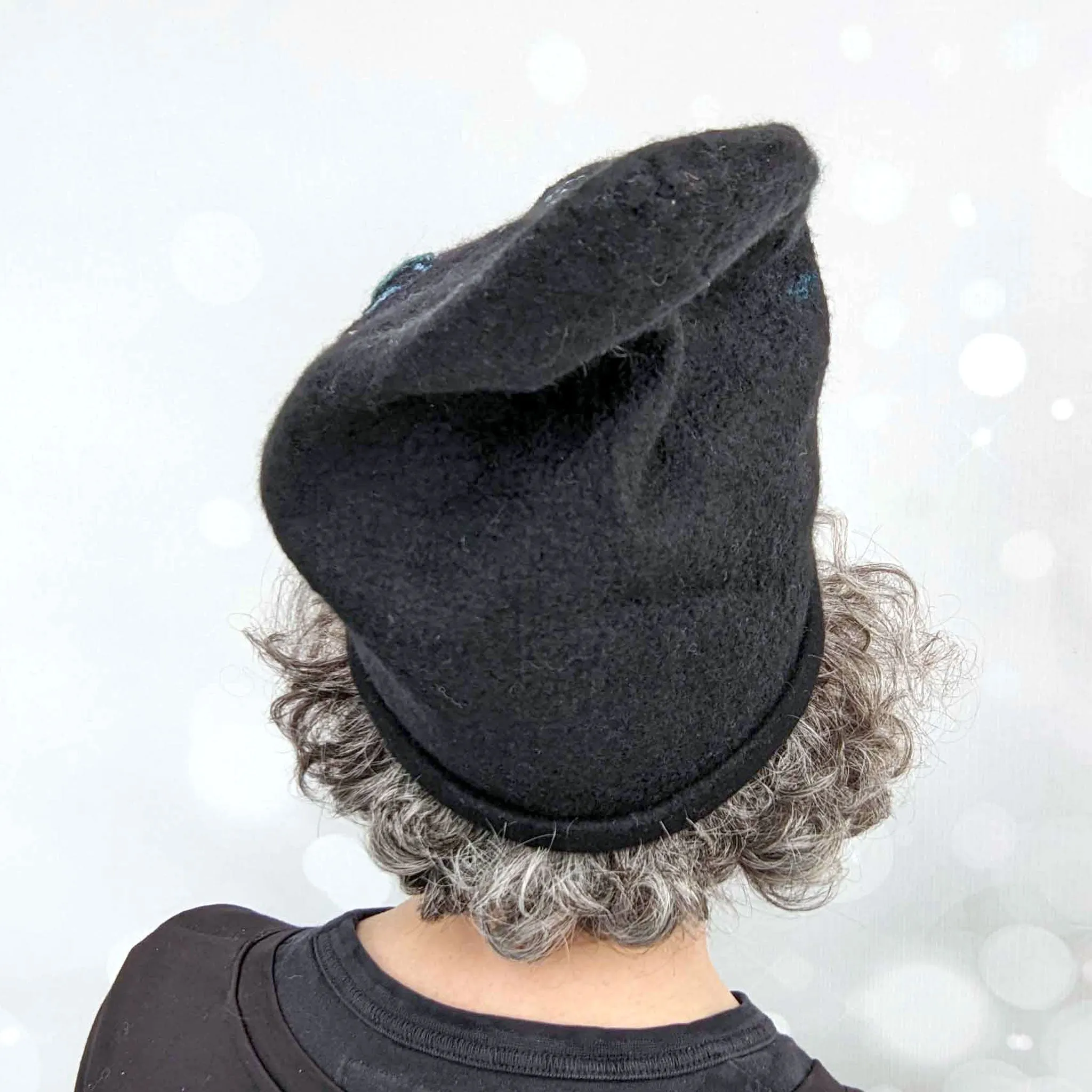 Felted Beanie with Stained Glass Pattern Inspired by Harry Clarke - MEDIUM to LARGE