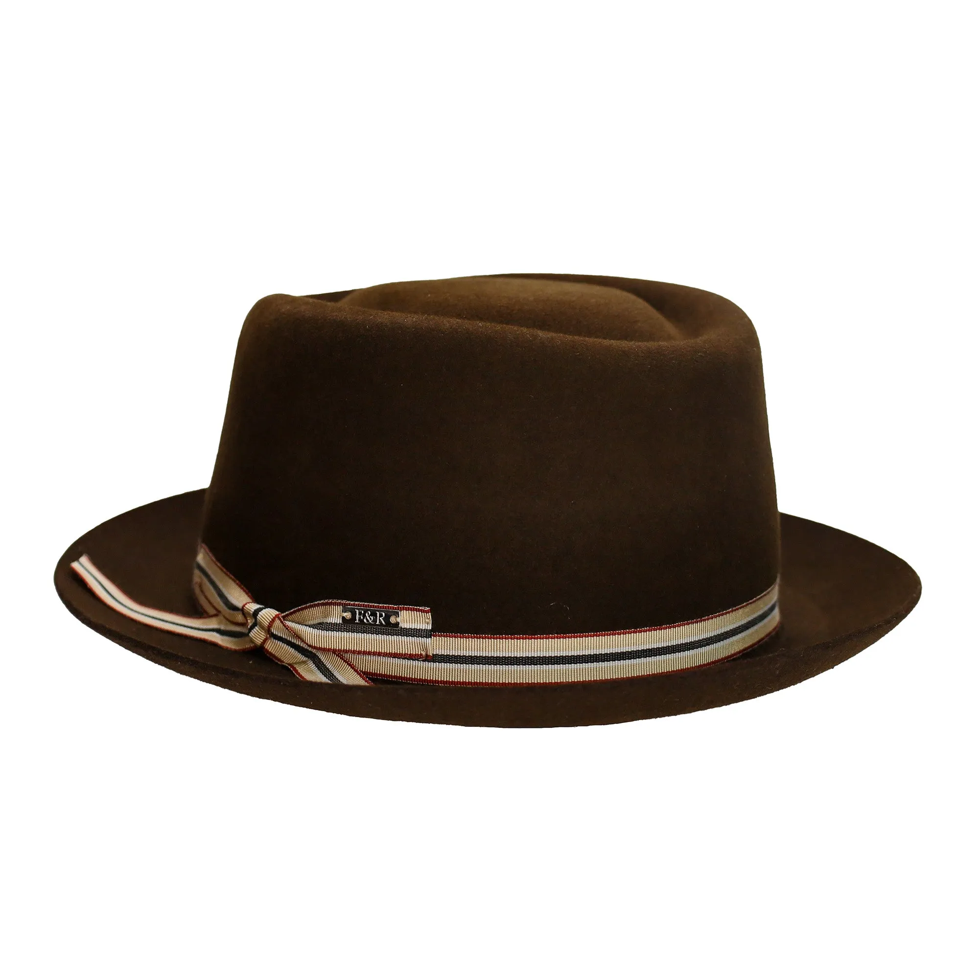 Fernandez y Roche Irving in Brown Fur Felt Fedora Made in Spain