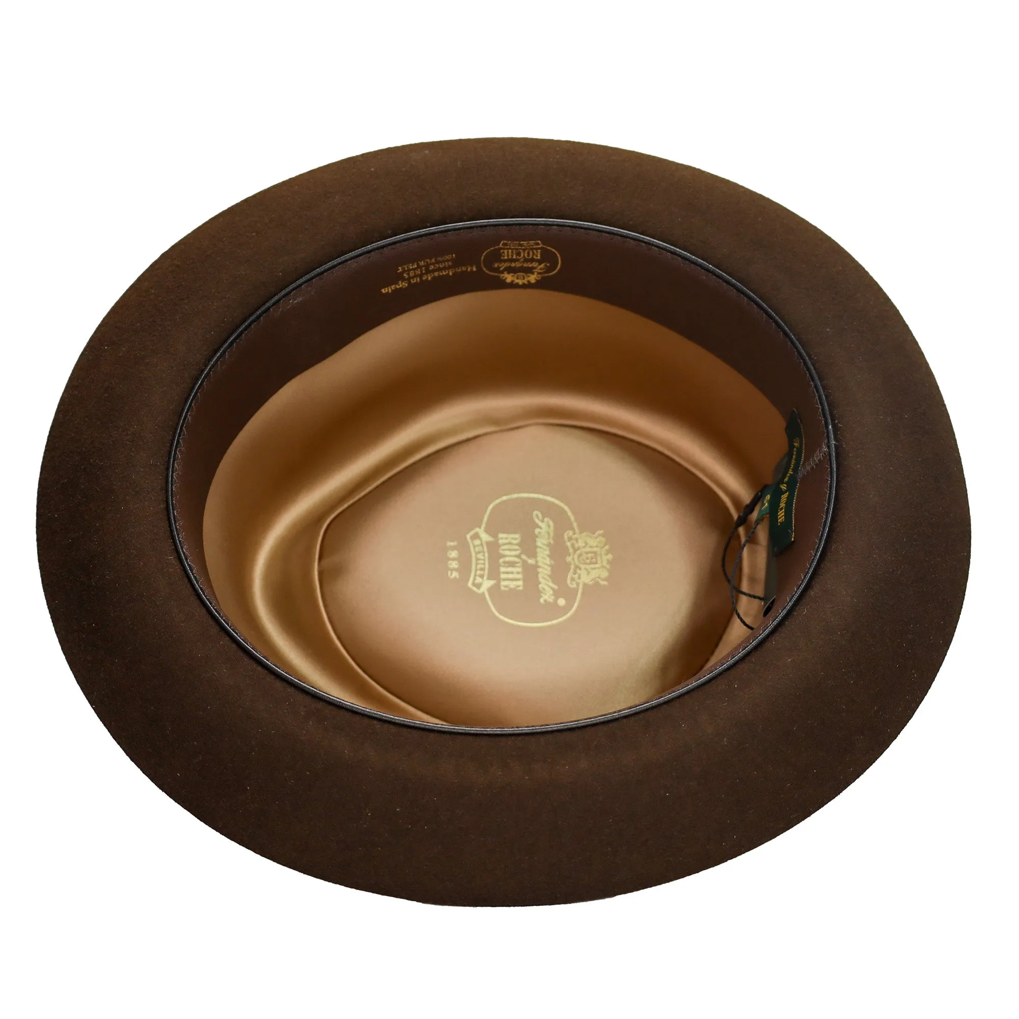 Fernandez y Roche Irving in Brown Fur Felt Fedora Made in Spain