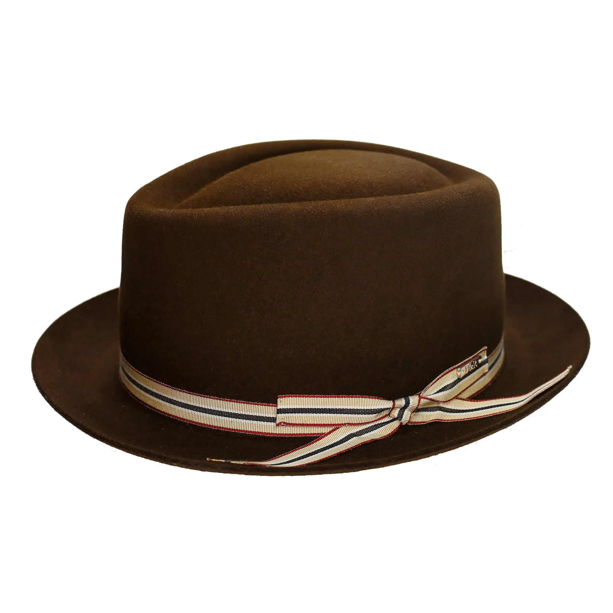 Fernandez y Roche Irving in Brown Fur Felt Fedora Made in Spain