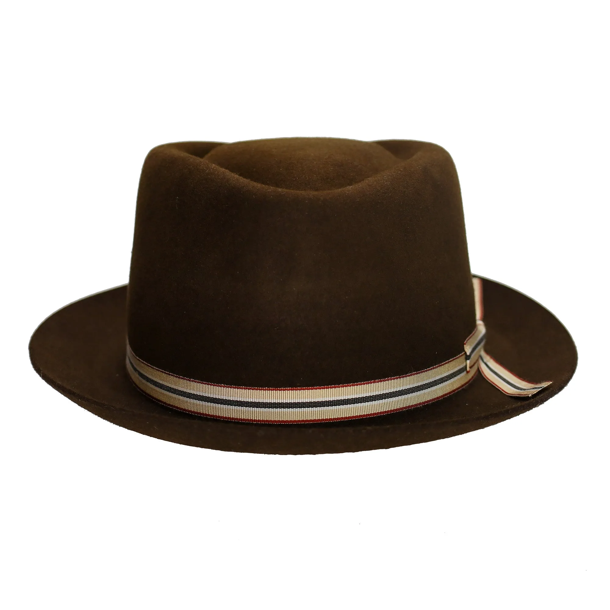 Fernandez y Roche Irving in Brown Fur Felt Fedora Made in Spain