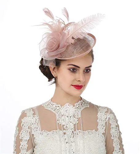 Flower Feather Headband Fascinator - Wedding Hat