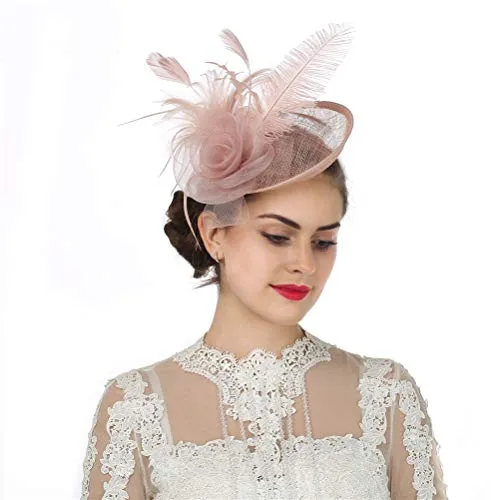 Flower Feather Headband Fascinator - Wedding Hat