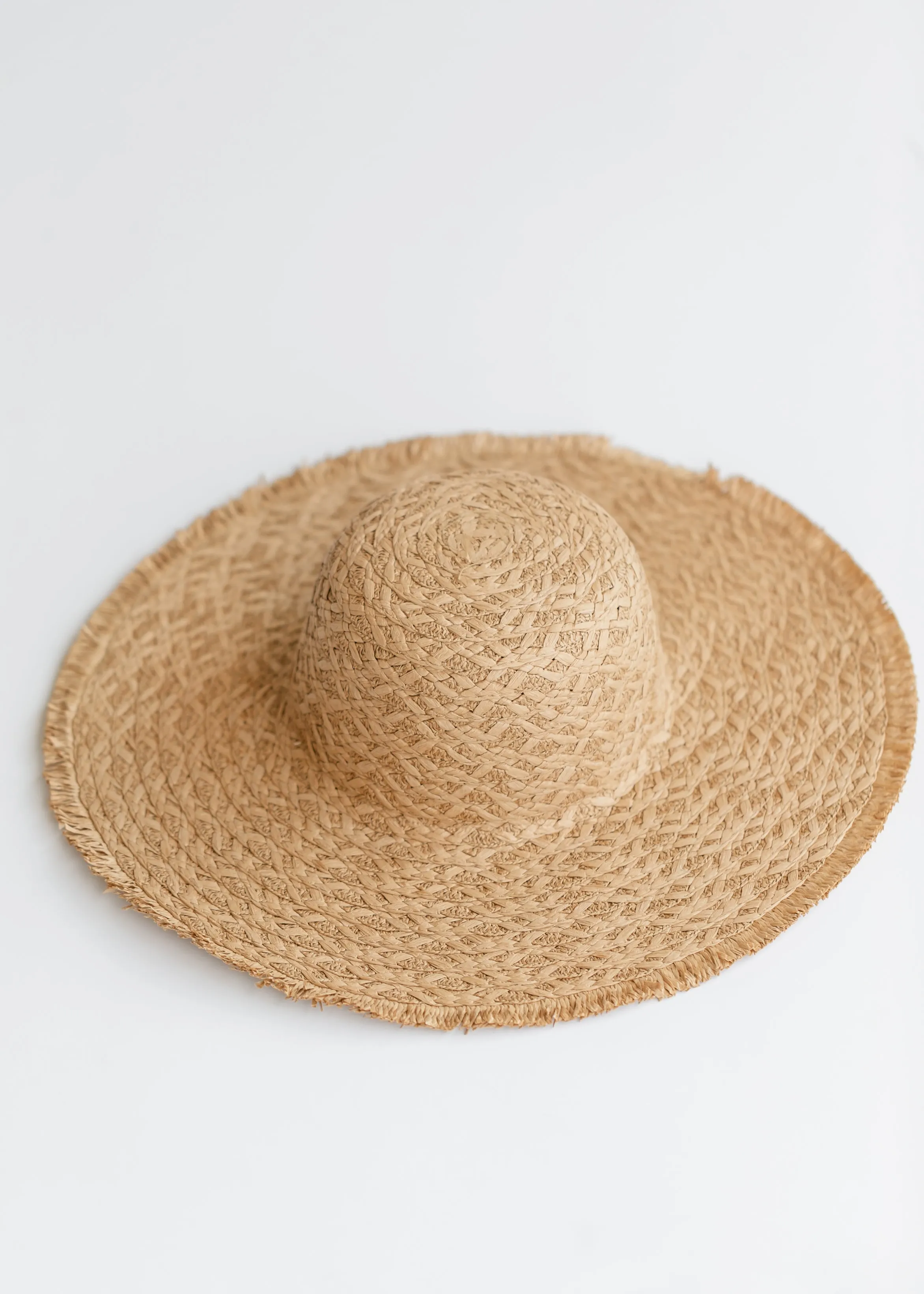 Frayed Straw Floppy Sun Hat