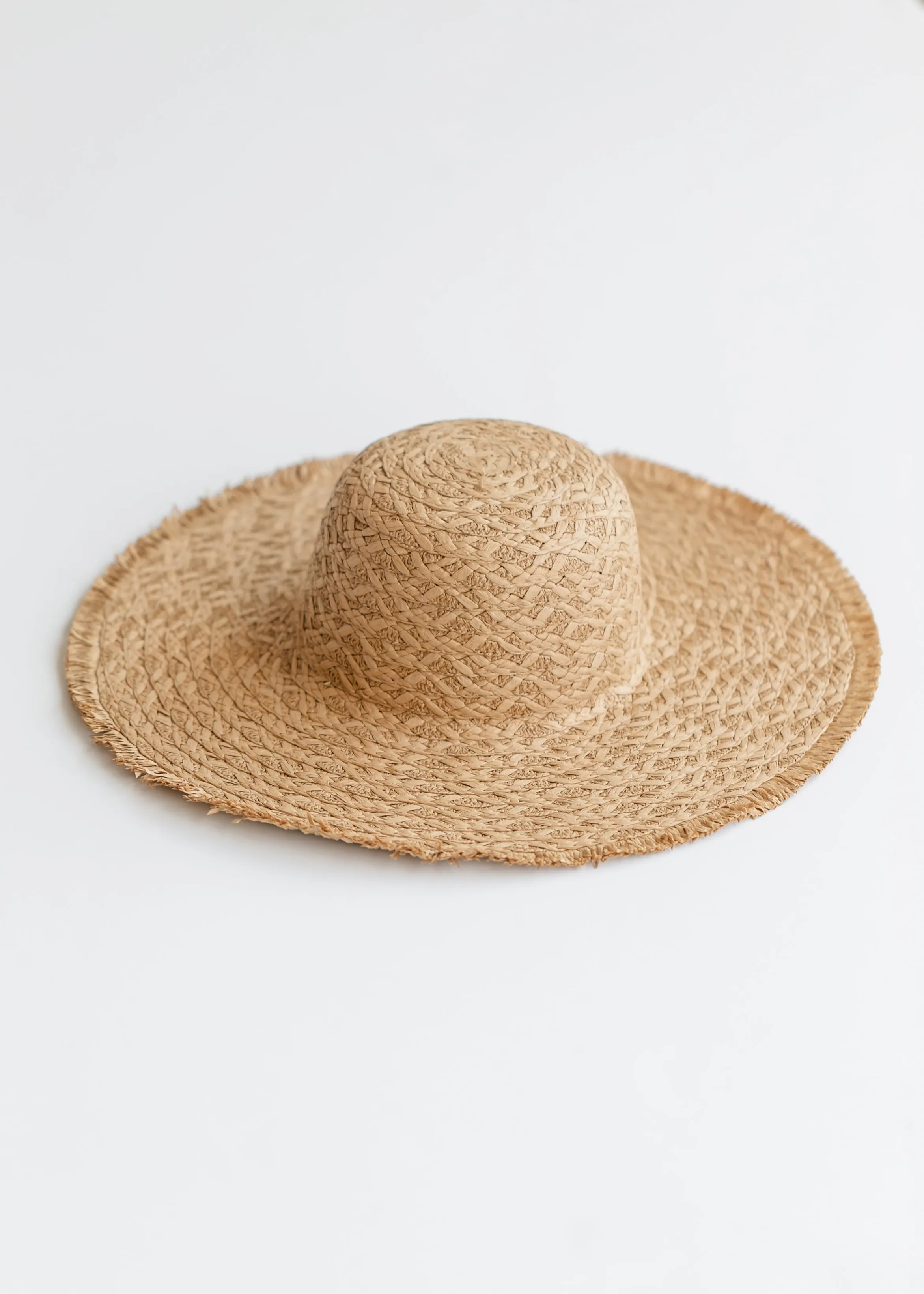 Frayed Straw Floppy Sun Hat