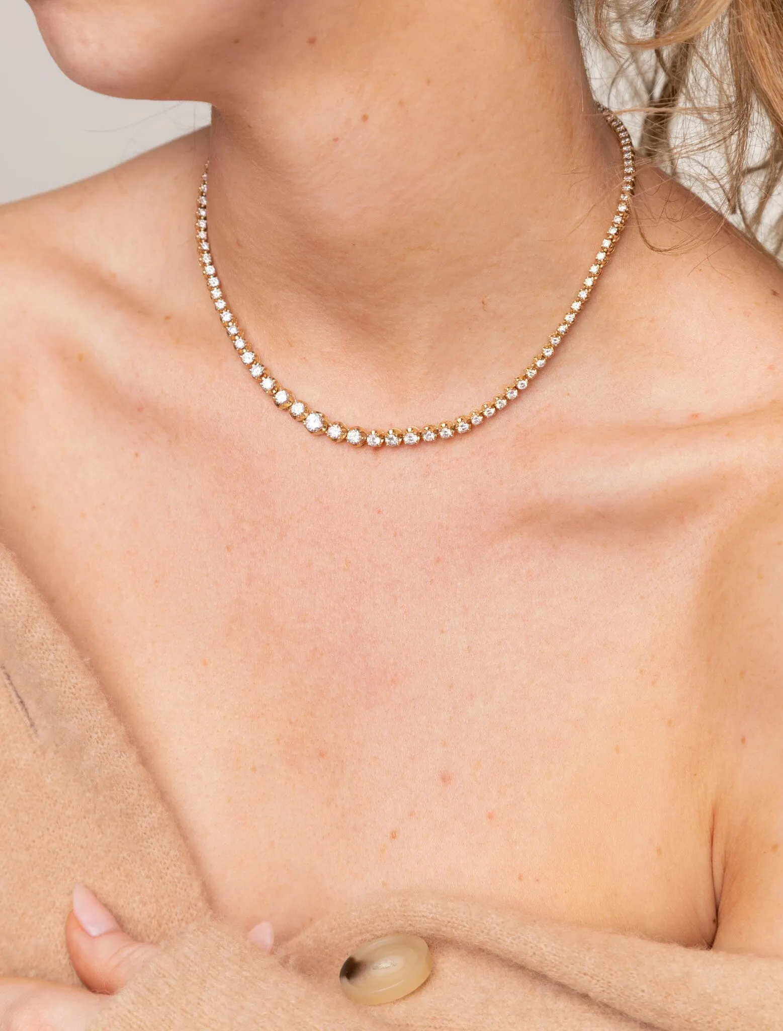 Gatsby Rose Cut Antique Tennis Necklace