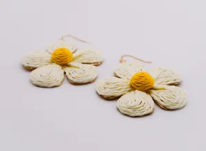 Golden Blooms Straw Earrings