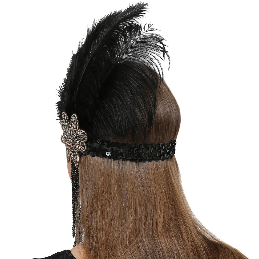 Great Gatsby Feather Flapper Headbands Tassels Beaded|JaosWish