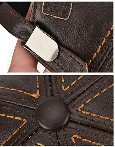 Gudessly Genuine Leather Mens Baseball Cap