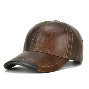 Gudessly Genuine Leather Mens Baseball Cap