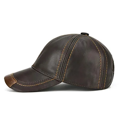 Gudessly Genuine Leather Mens Baseball Cap