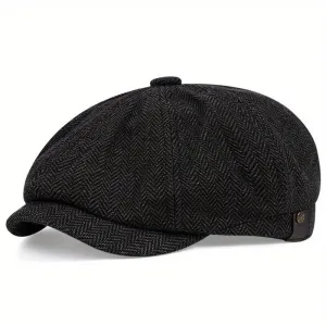 Hampton Baker Boy Hat Black Herringbone