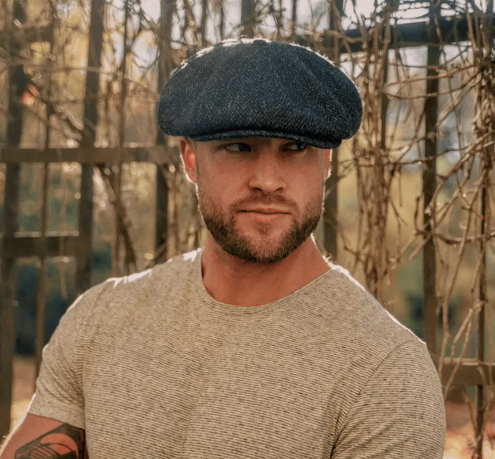 Hampton Baker Boy Hat Black Herringbone