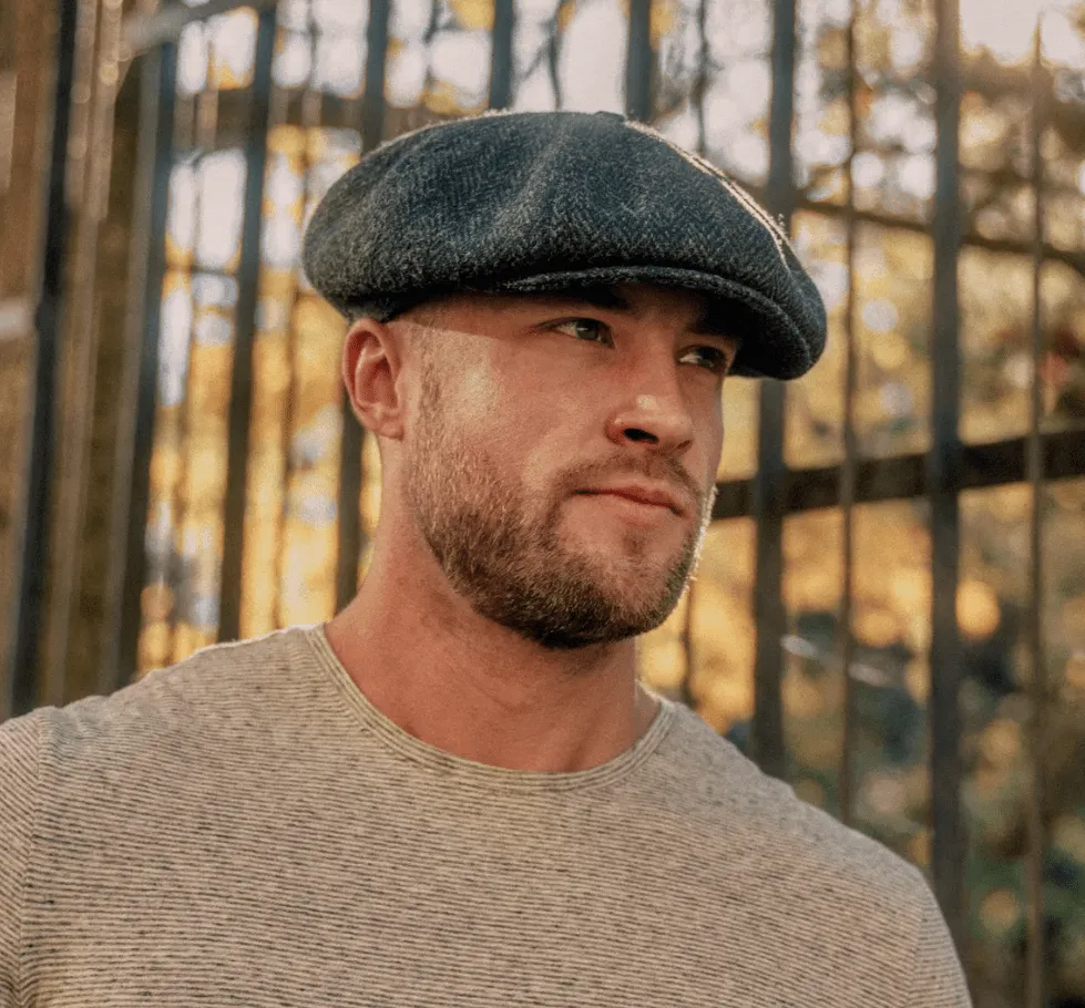 Hampton Baker Boy Hat Black Herringbone
