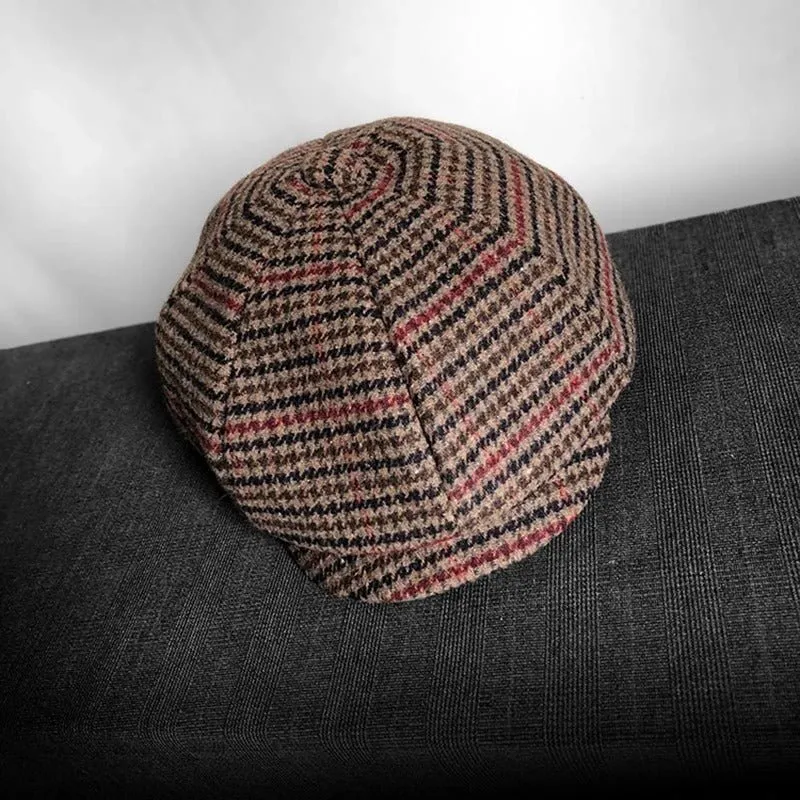 Hampton Baker Boy Hat | Tweed Houndstooth Plaid