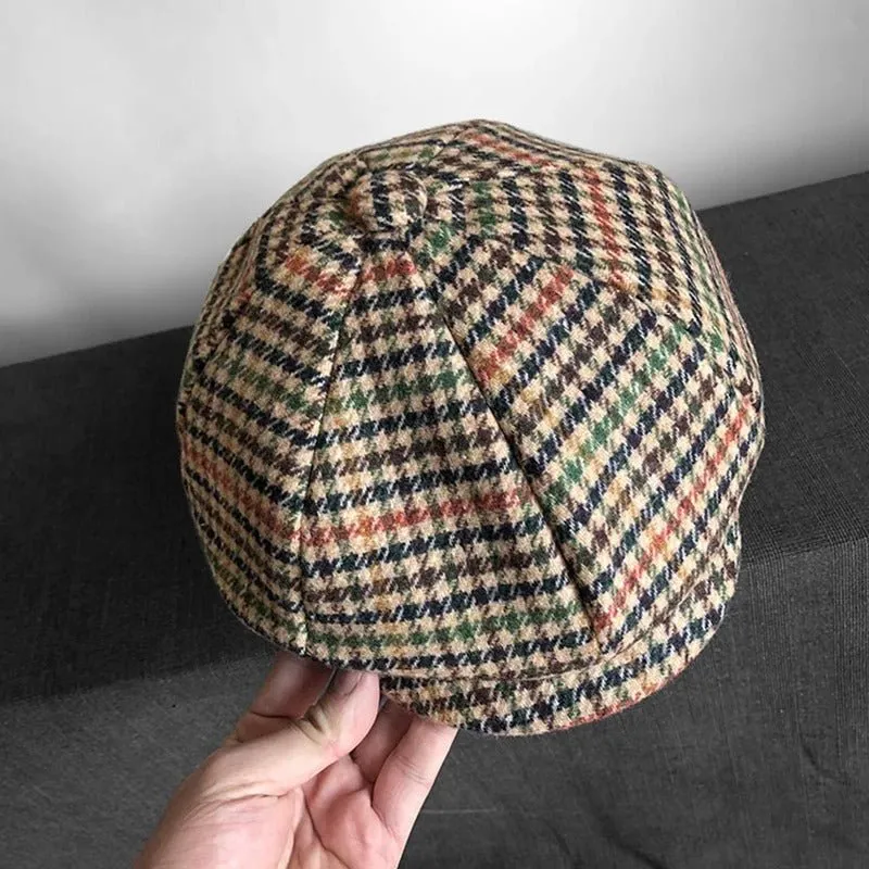 Hampton Baker Boy Hat | Tweed Houndstooth Plaid