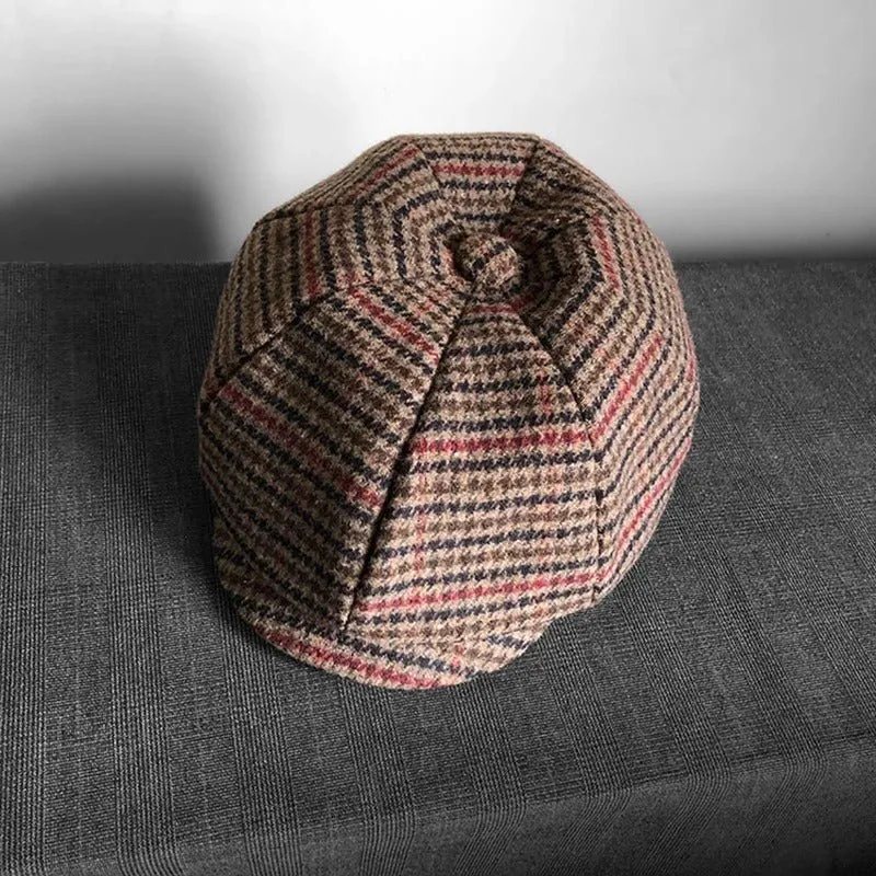 Hampton Baker Boy Hat | Tweed Houndstooth Plaid
