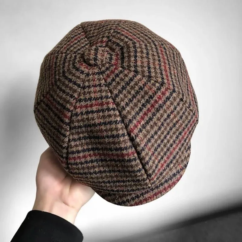 Hampton Baker Boy Hat | Tweed Houndstooth Plaid