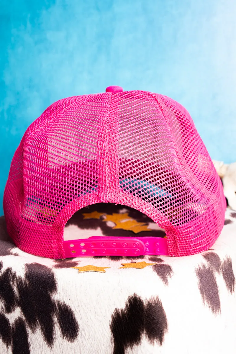 Howdy Fuchsia and White Foam Front Trucker Hat