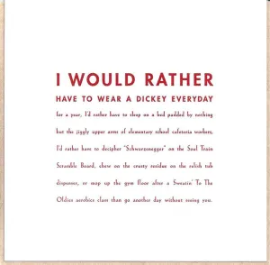 I Would Rather Card