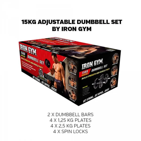 Iron Gym 15kg Adjustable Dumbbell Set