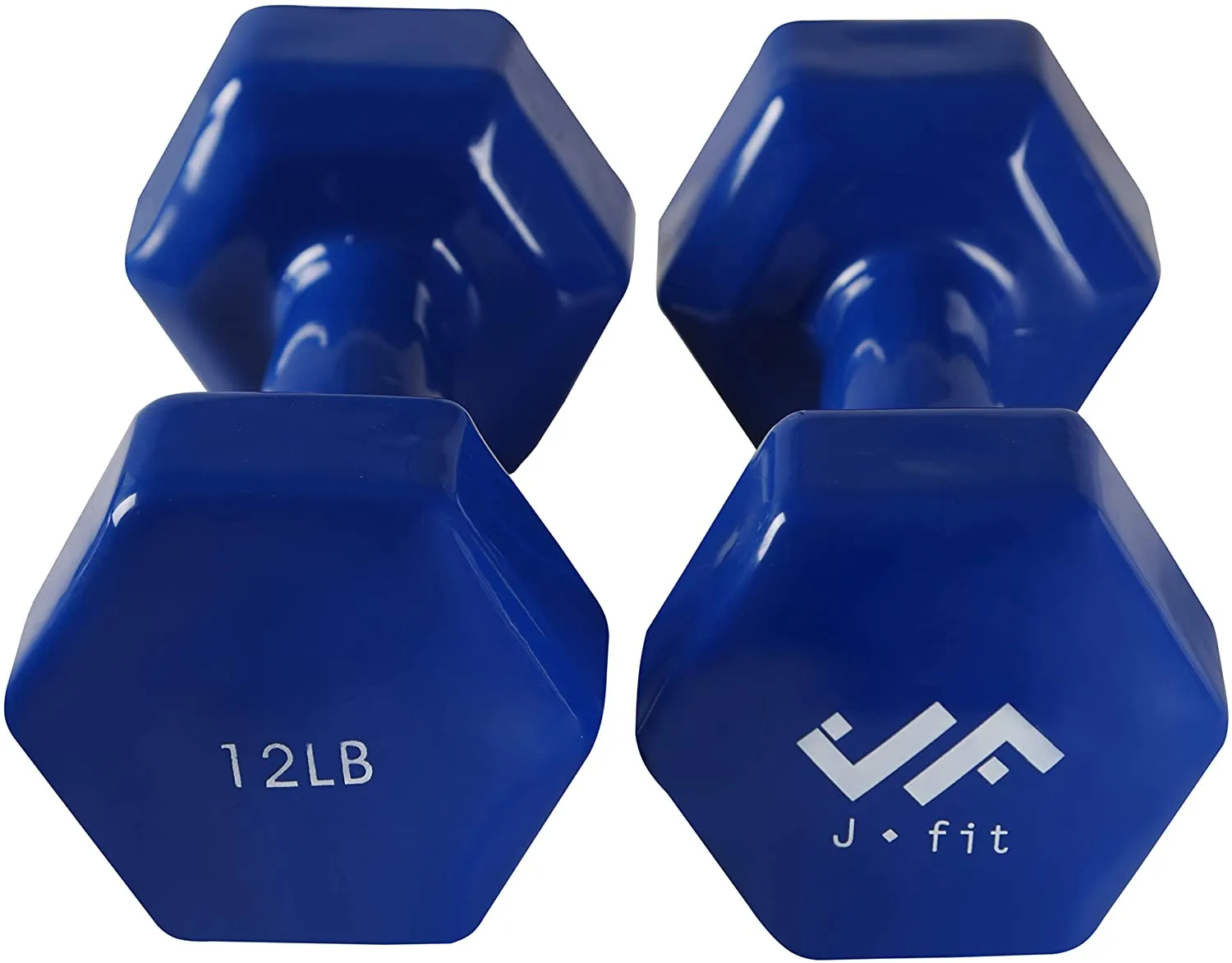 JFIT Dumbbell Hand Weight Pairs and Sets – 10 Vinyl Dumbbell Pairs Options or 7 Neoprene Dumbbell Rack Set Options – Premium Non-Slip, Color Coded Hex Shaped Hand Weights