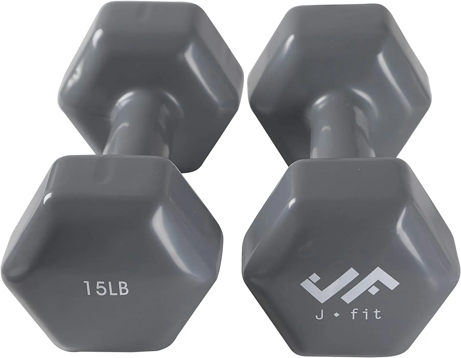 JFIT Dumbbell Hand Weight Pairs and Sets – 10 Vinyl Dumbbell Pairs Options or 7 Neoprene Dumbbell Rack Set Options – Premium Non-Slip, Color Coded Hex Shaped Hand Weights