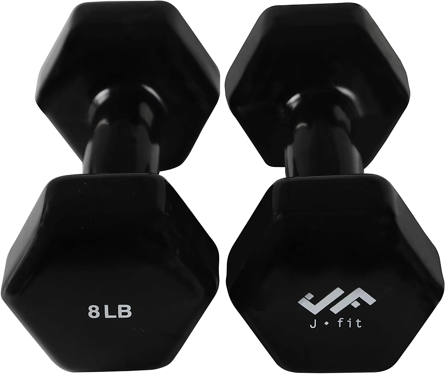 JFIT Dumbbell Hand Weight Pairs and Sets – 10 Vinyl Dumbbell Pairs Options or 7 Neoprene Dumbbell Rack Set Options – Premium Non-Slip, Color Coded Hex Shaped Hand Weights