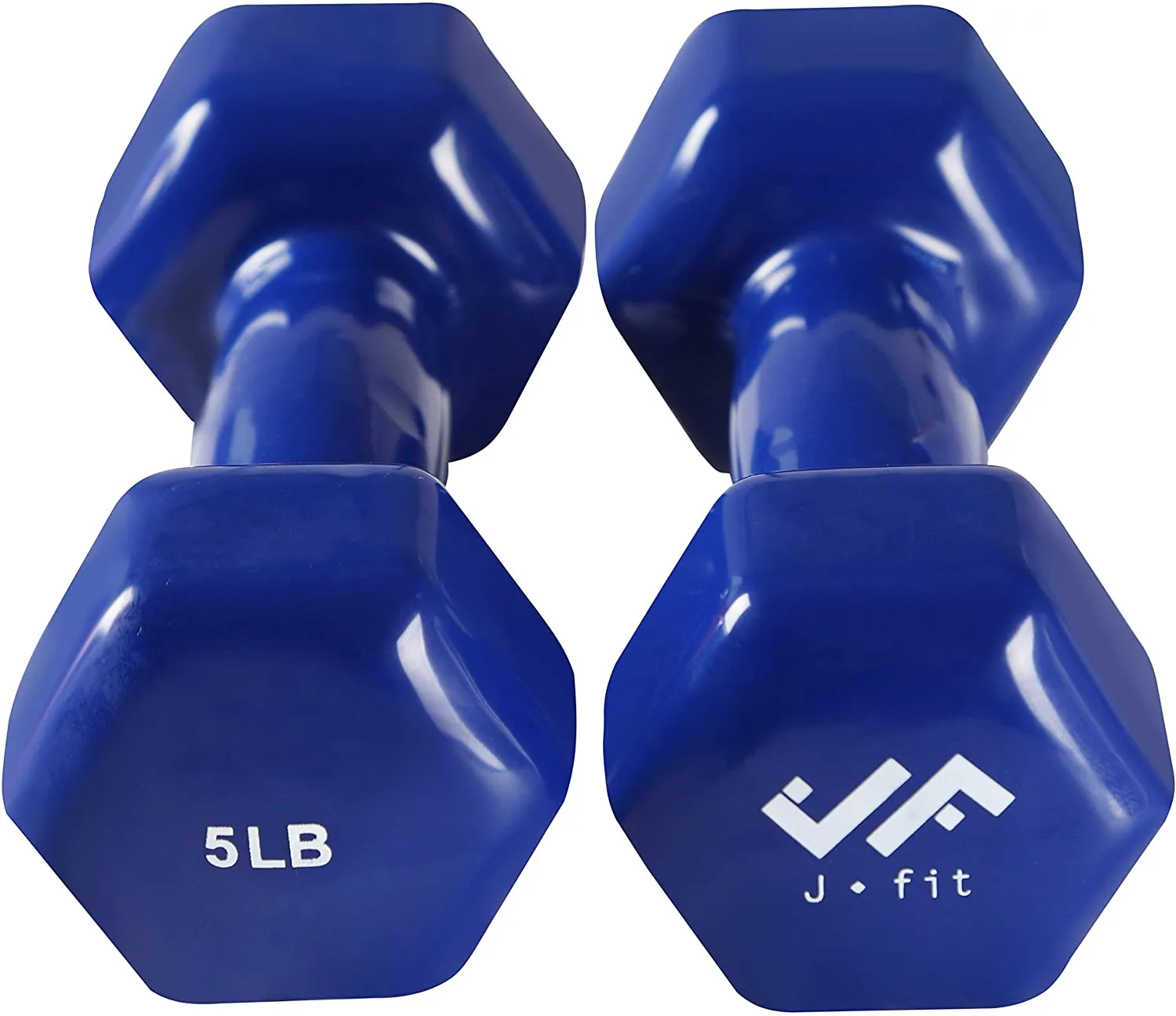 JFIT Dumbbell Hand Weight Pairs and Sets – 10 Vinyl Dumbbell Pairs Options or 7 Neoprene Dumbbell Rack Set Options – Premium Non-Slip, Color Coded Hex Shaped Hand Weights
