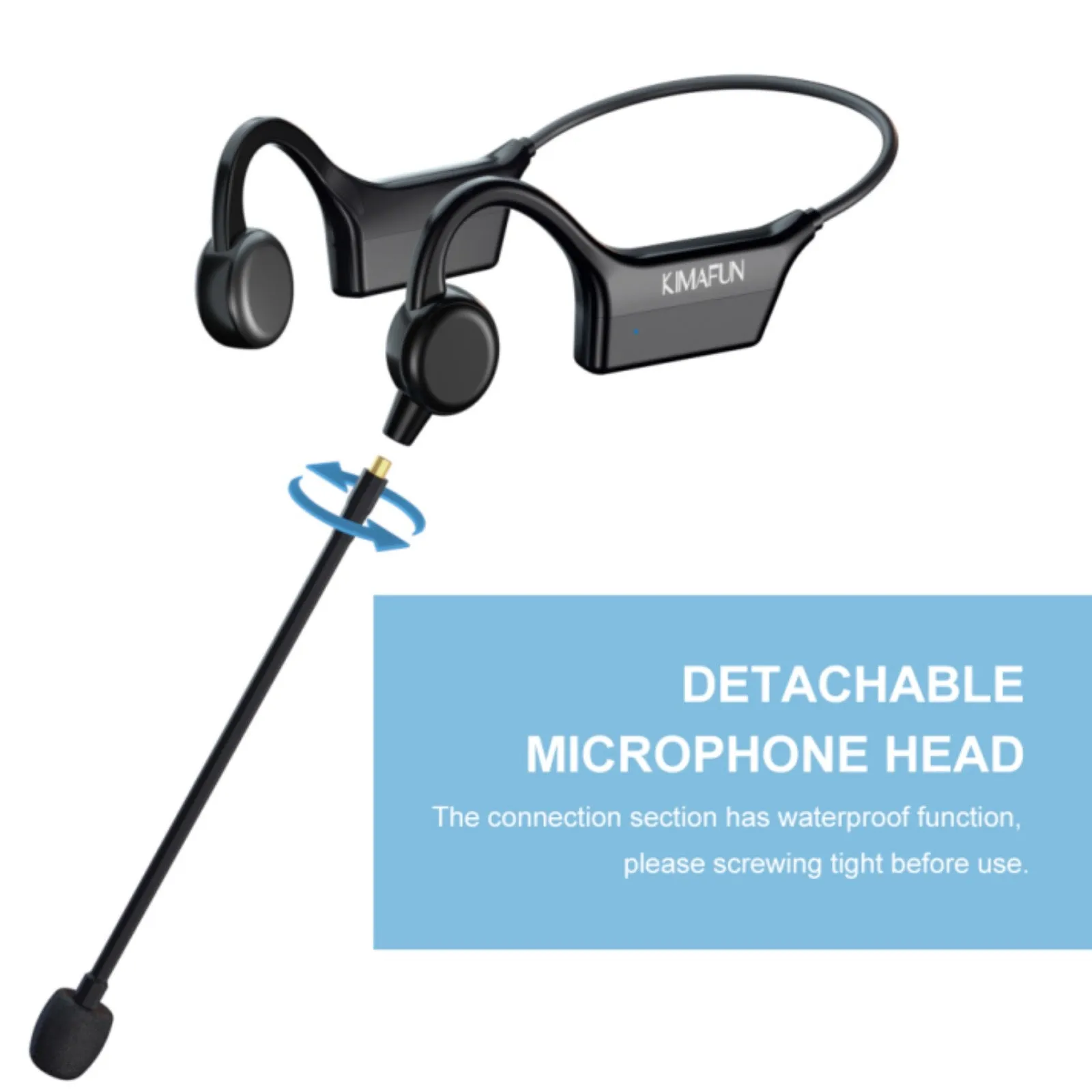 Kimafun KM-GWP91 Waterproof Wireless Headset Microphone for Fitness Aerobics Swimming Instructor