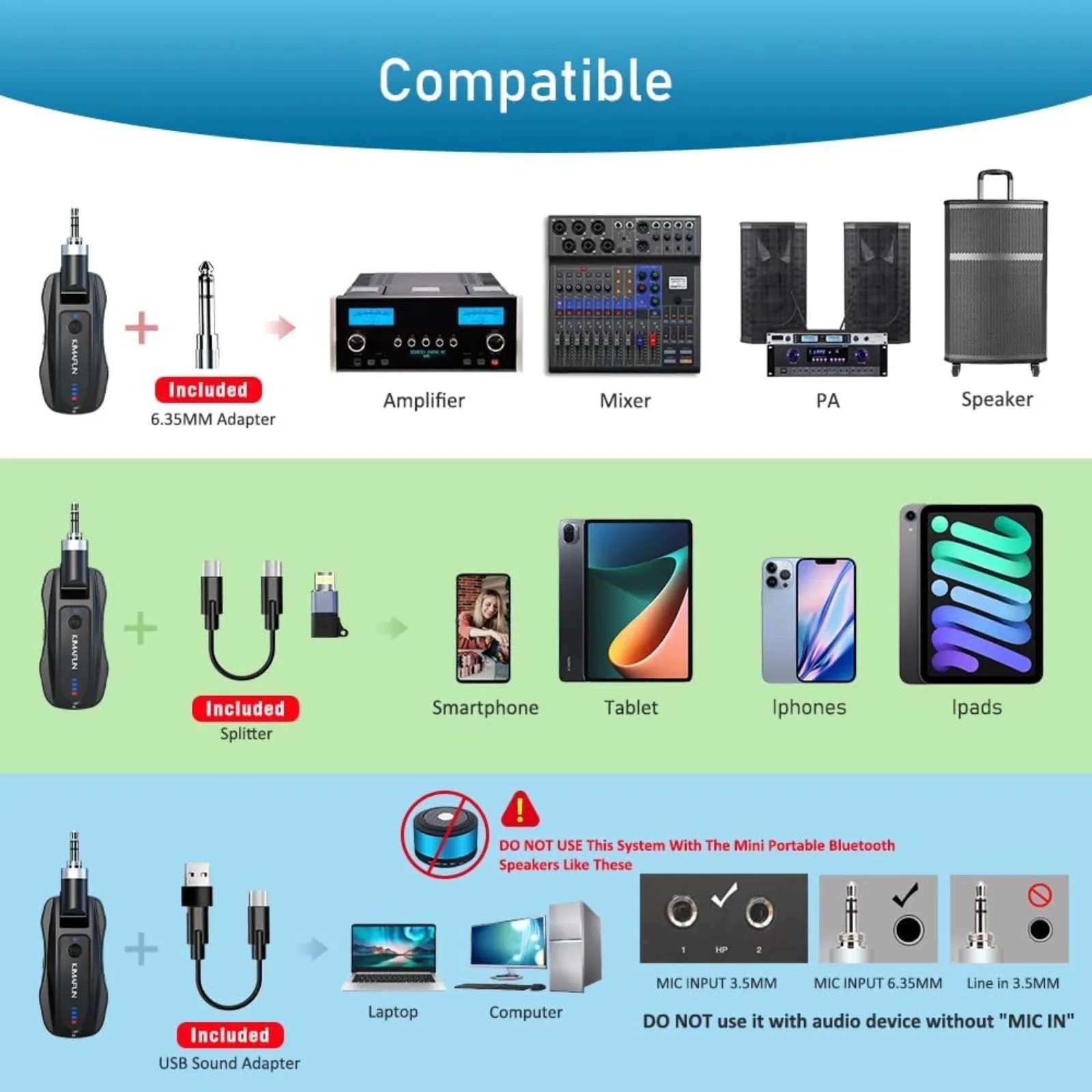Kimafun KM-GWP91 Waterproof Wireless Headset Microphone for Fitness Aerobics Swimming Instructor