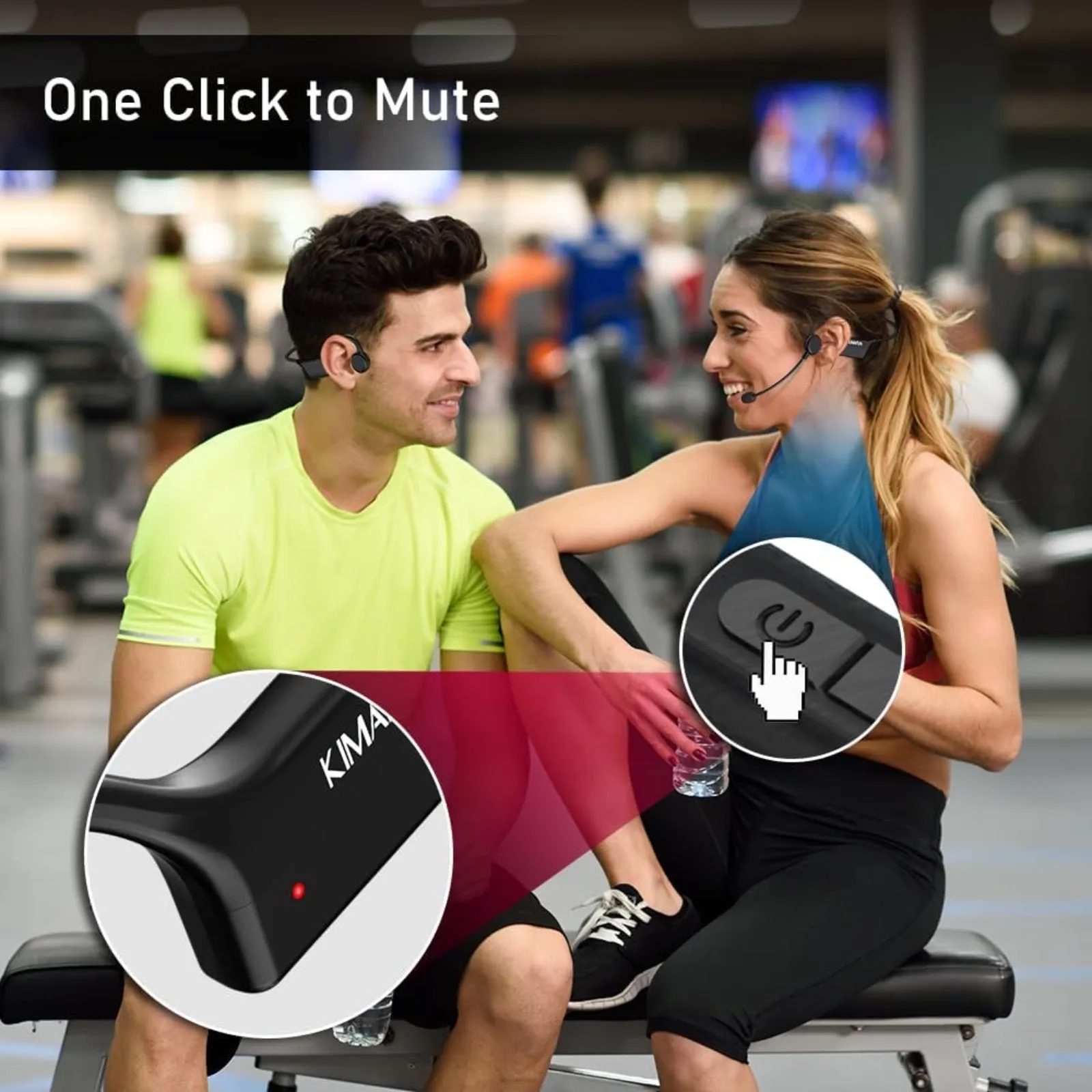 Kimafun KM-GWP91 Waterproof Wireless Headset Microphone for Fitness Aerobics Swimming Instructor