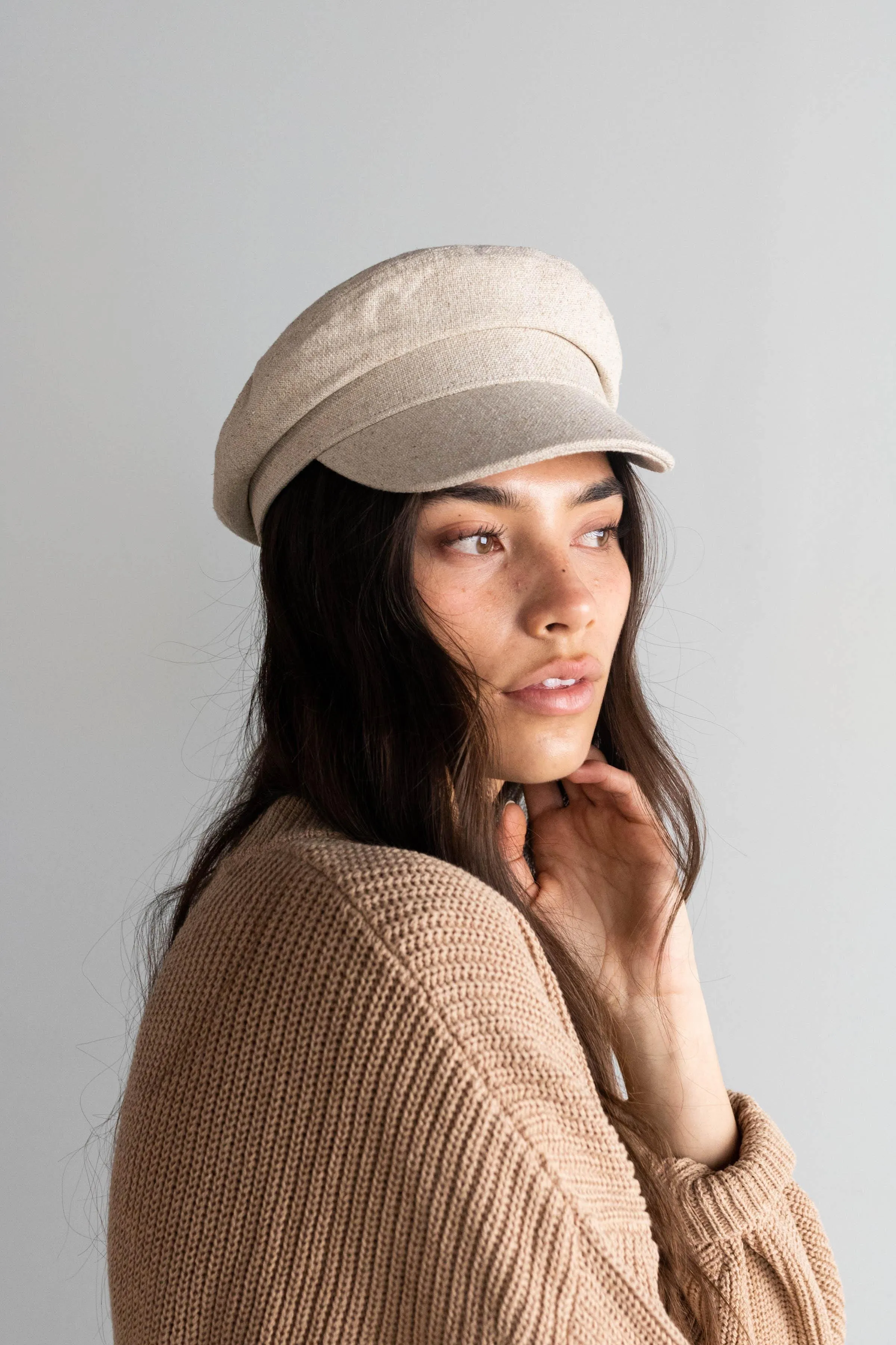 Linen Newsboy Cap