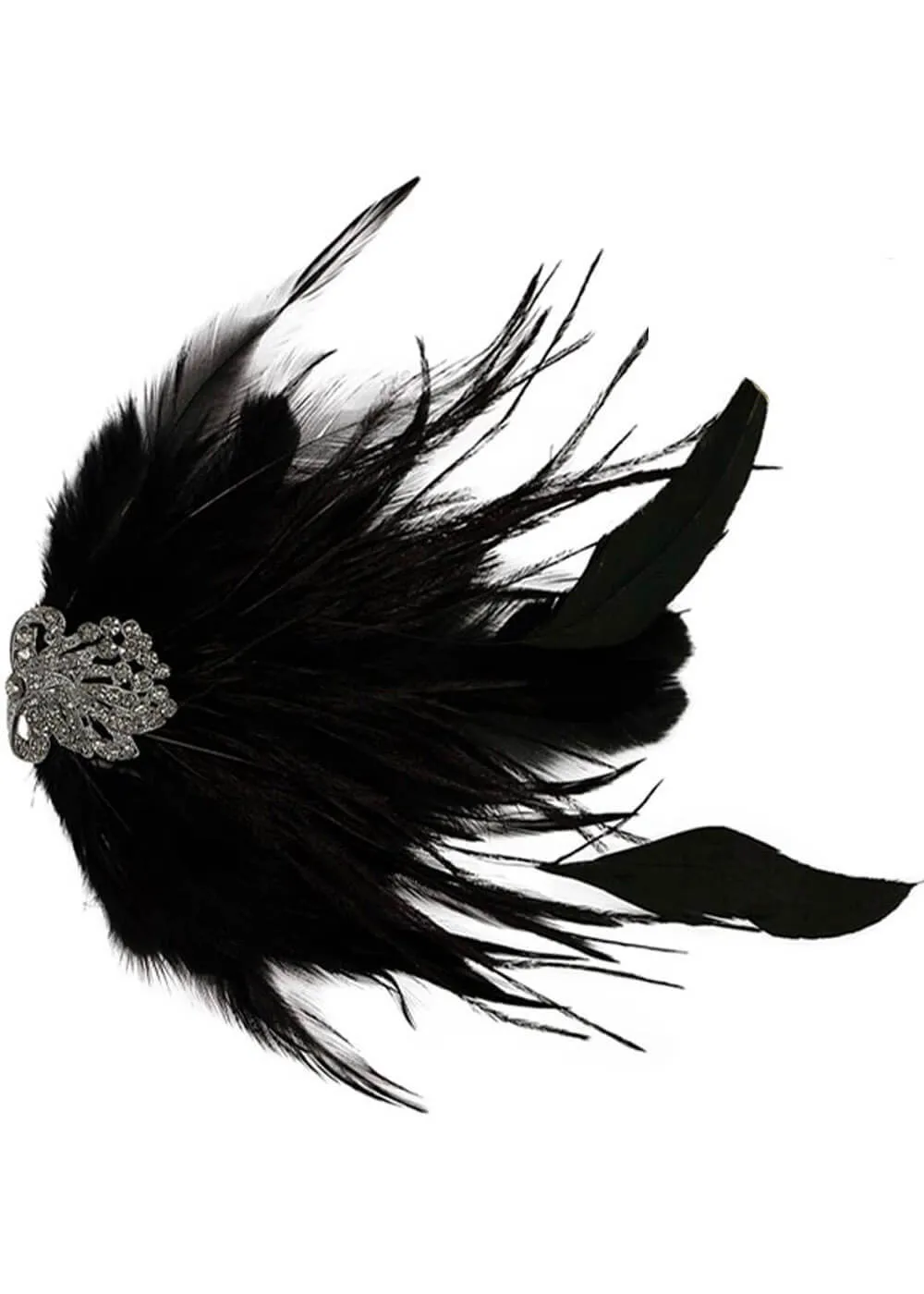 Love Vintage Feather 20's Hairclip Black