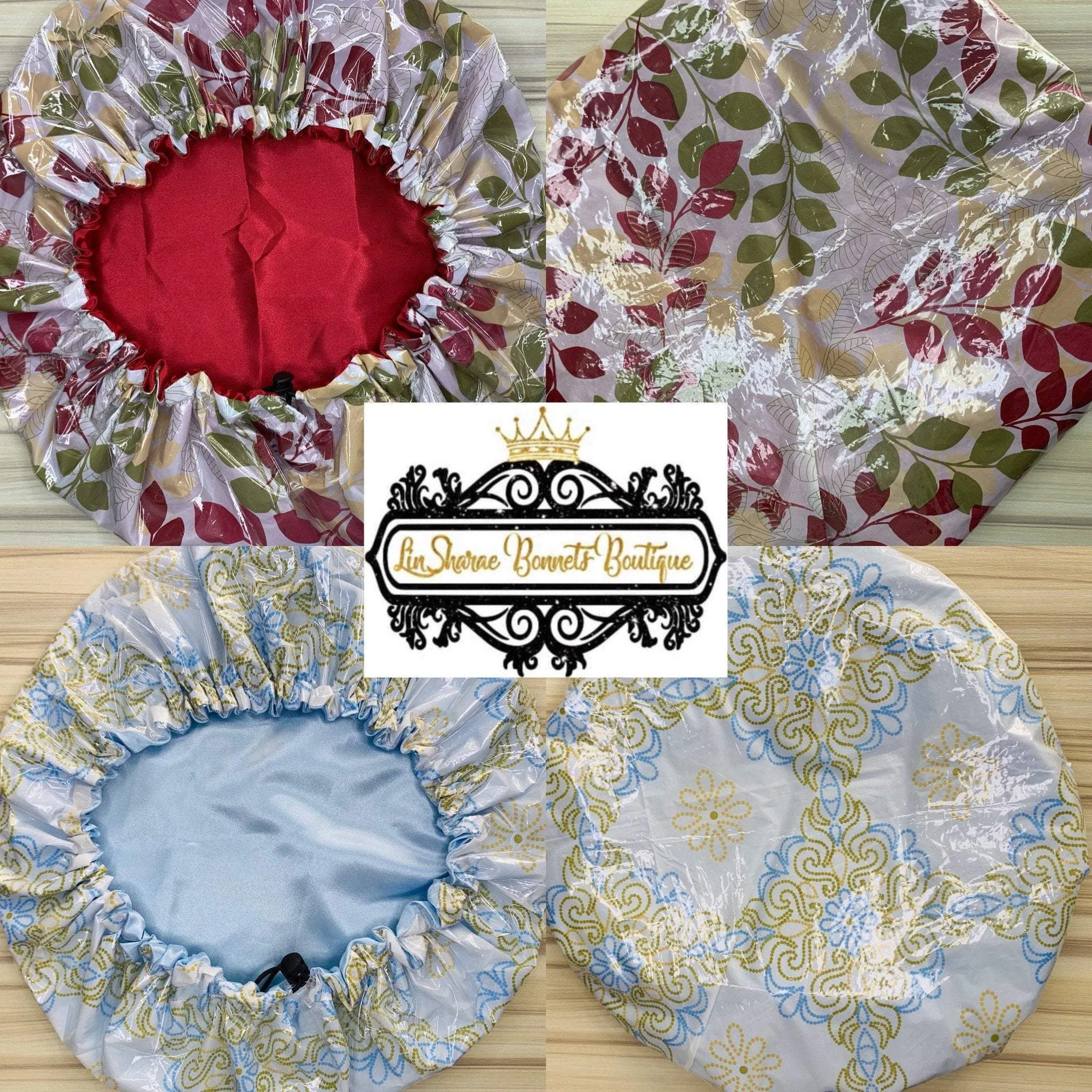 Luxury Large Satin Lined Shower Caps | Adjustable Shower Cap | Water Proof Shower Cap | Satin Shower Cap | Shower Cap | Large Shower Cap