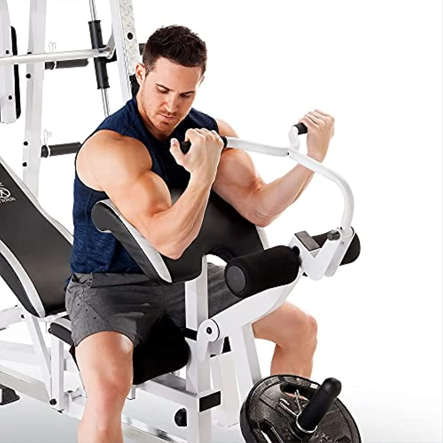 Marcy Smith Cage Workout Machine Total Body Training Home Gym System with Linear Bearing