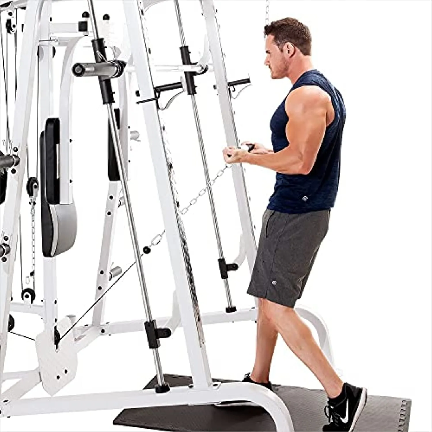 Marcy Smith Cage Workout Machine Total Body Training Home Gym System with Linear Bearing