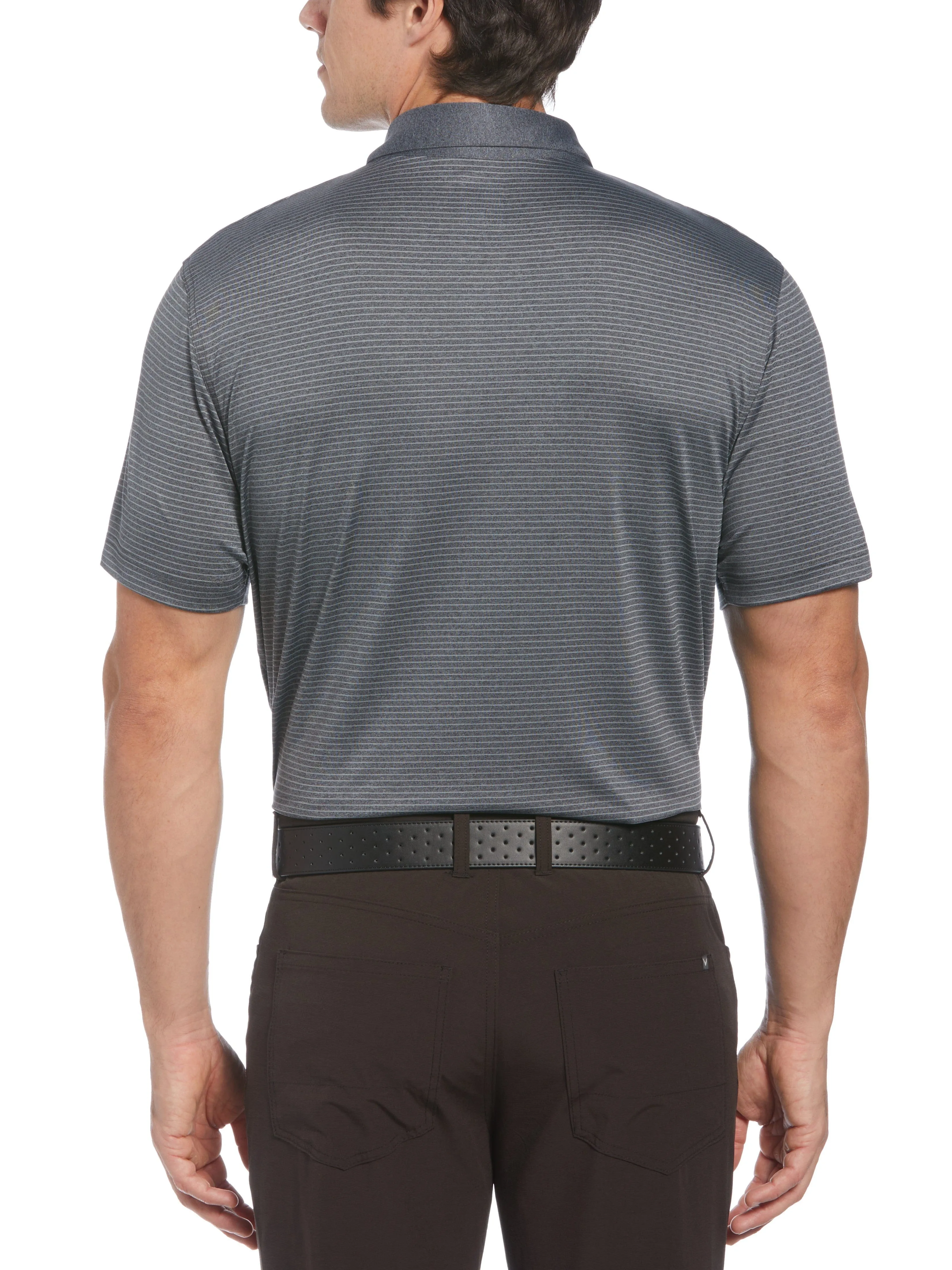 Men's Heather Micro Stripe Golf Polo