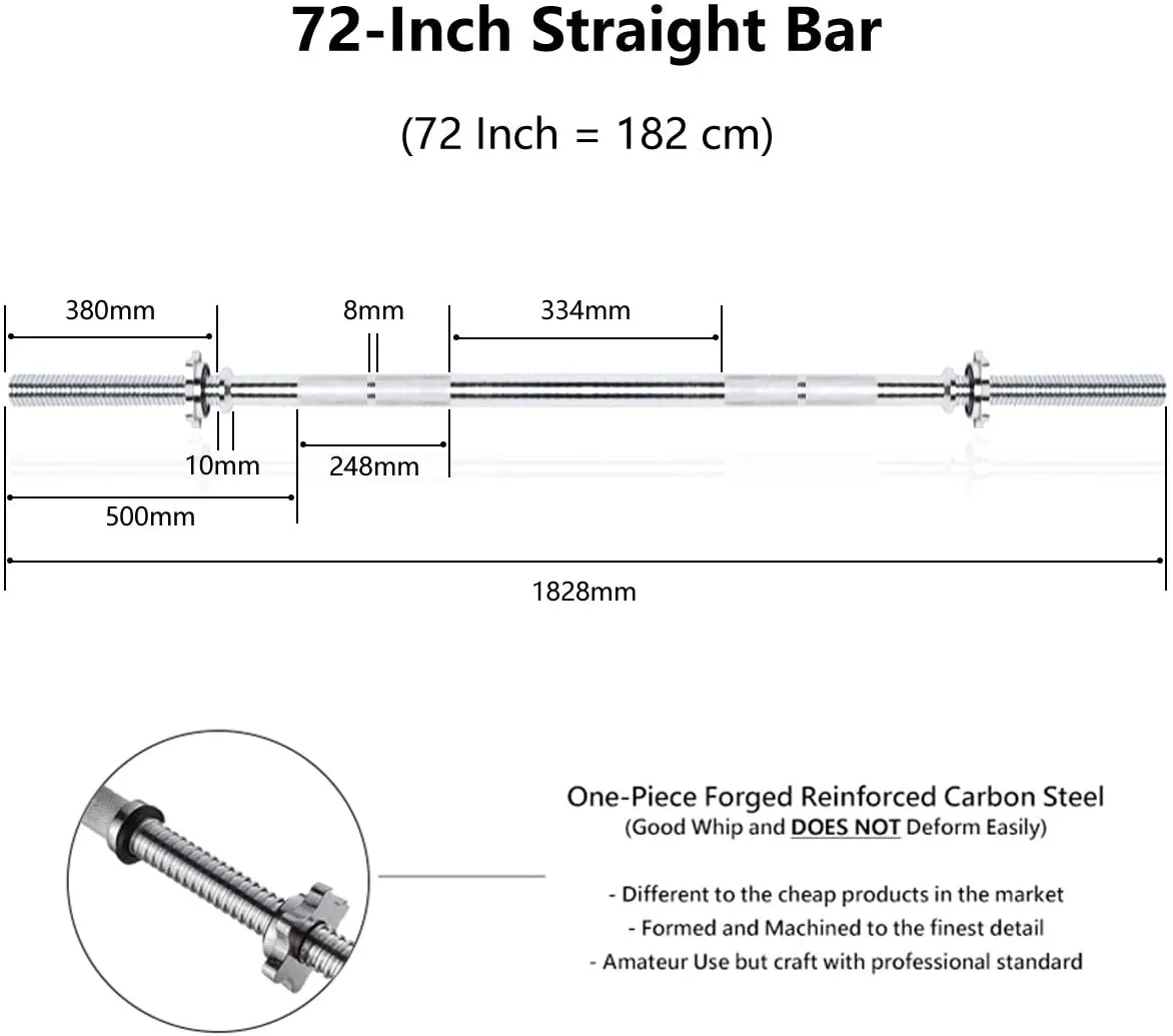 Meteor 25.4mm Standard Weightlifting Barbell, Dumbbell Bar